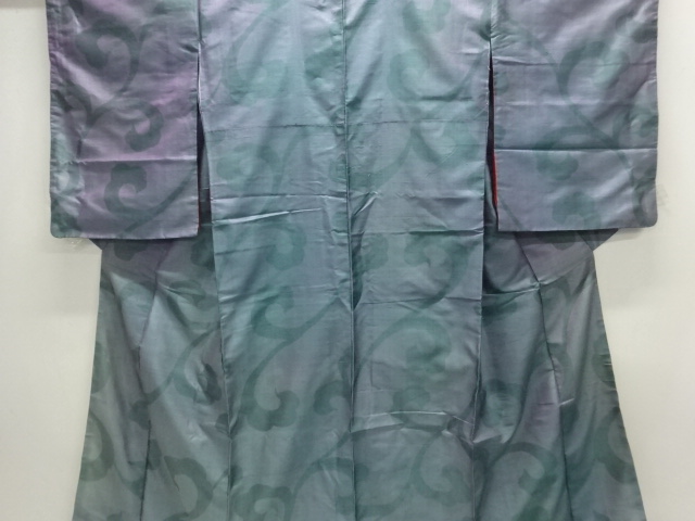 アンティーク　唐草模様織出し銘仙着物